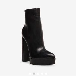 SOLD…Leather ankle boots with a point toe platform
